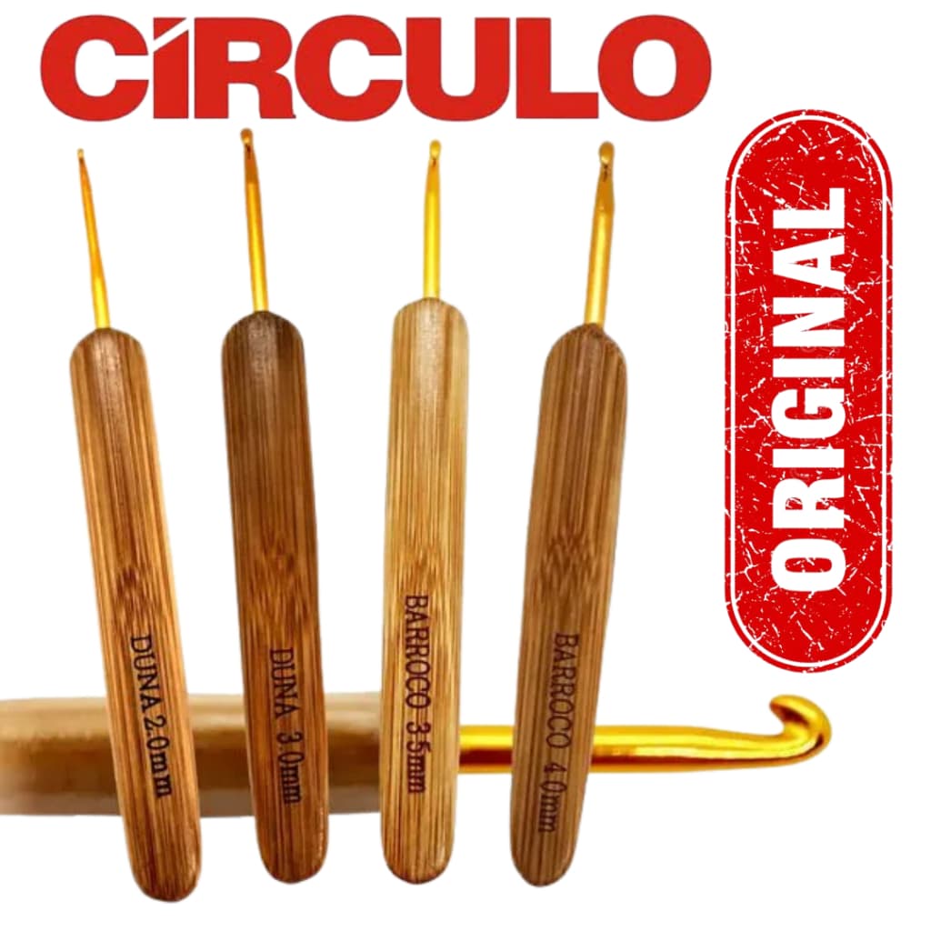 Agulha de crochê cabo de bambu original CÍRCULO
