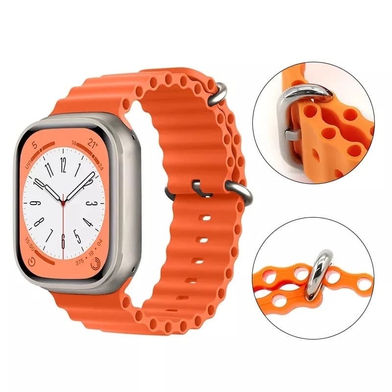Pulseira De Silicone Com Alça Oceânica Para Apple Watch Iwo SMART WATCH PRO ULTRA OCEANO