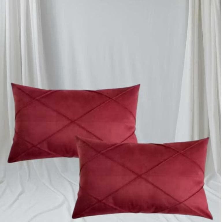 Kit 2 Capas de Almofada Baguete de Suede Drapeada 50x30