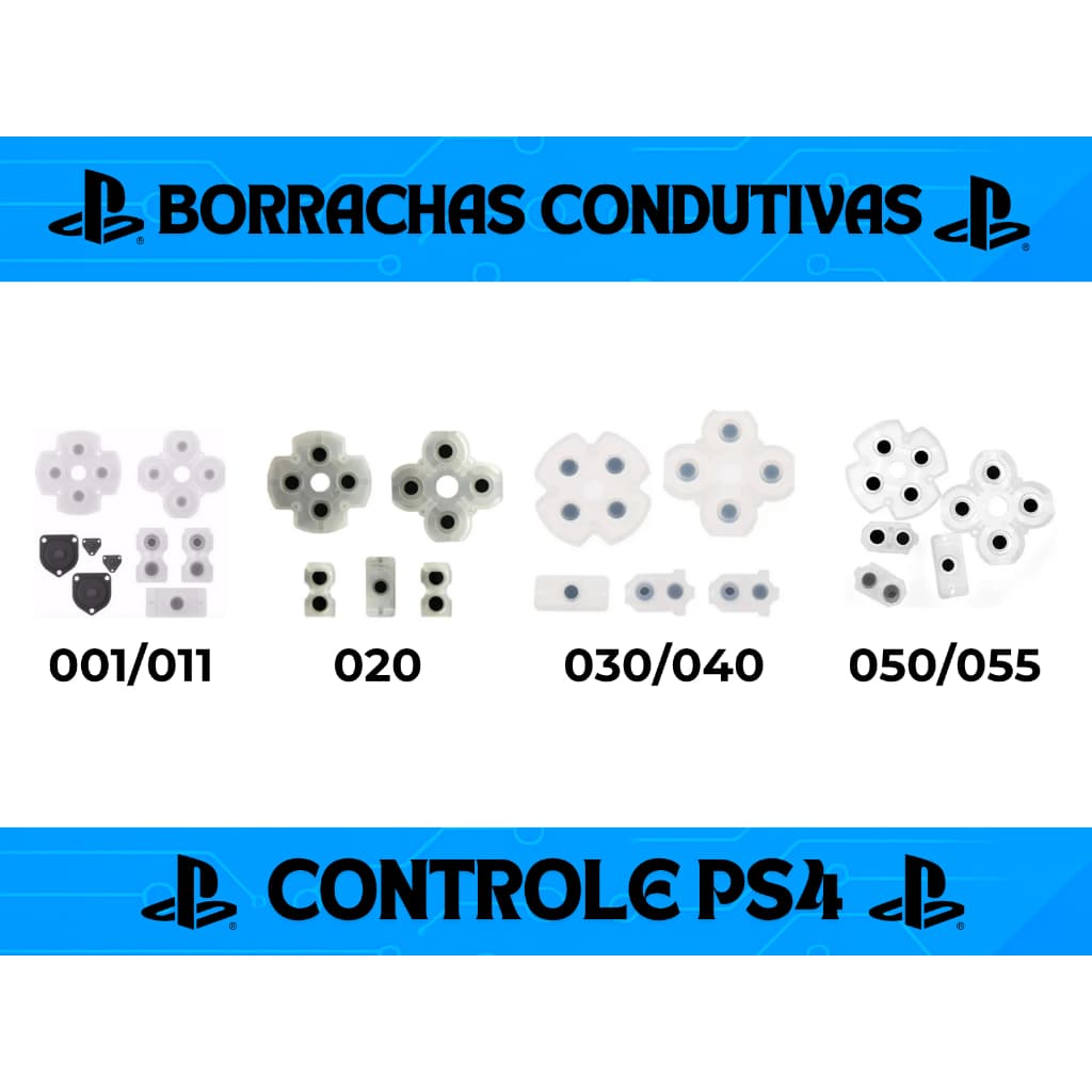 Borrachas Condutivas Jdm/jds 001/011 020 030/040 050/055 Compatível Com Ps4