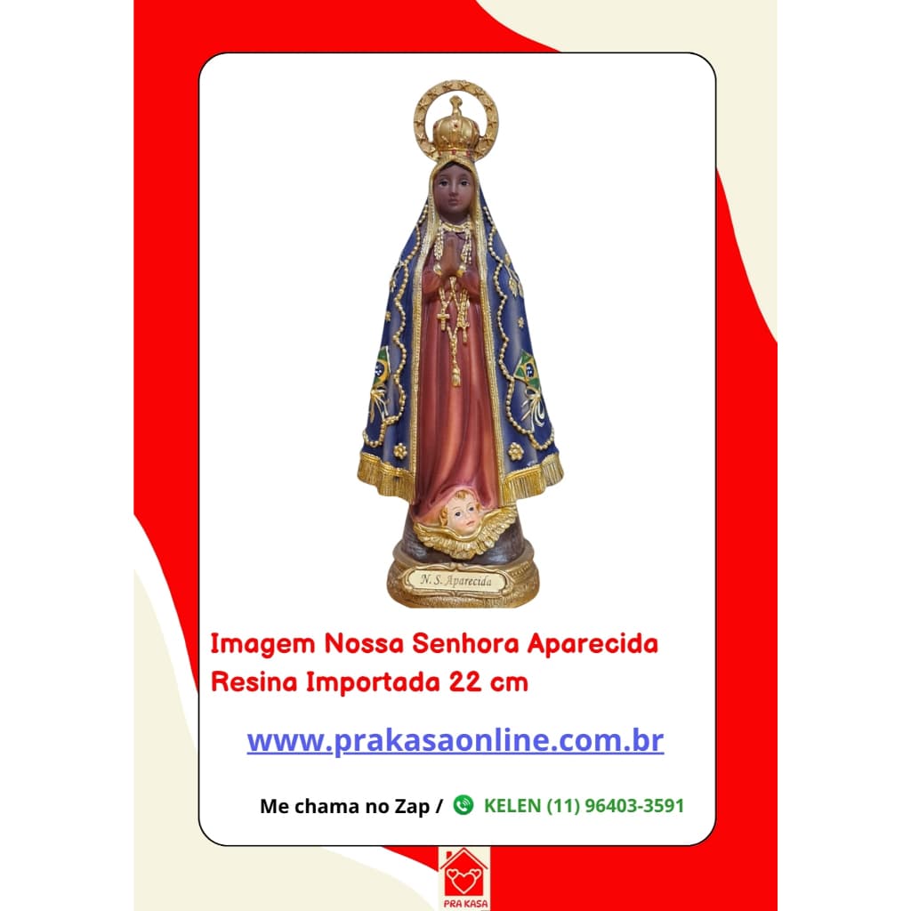 Imagem Nossa Senhora Aparecida Resina Importada