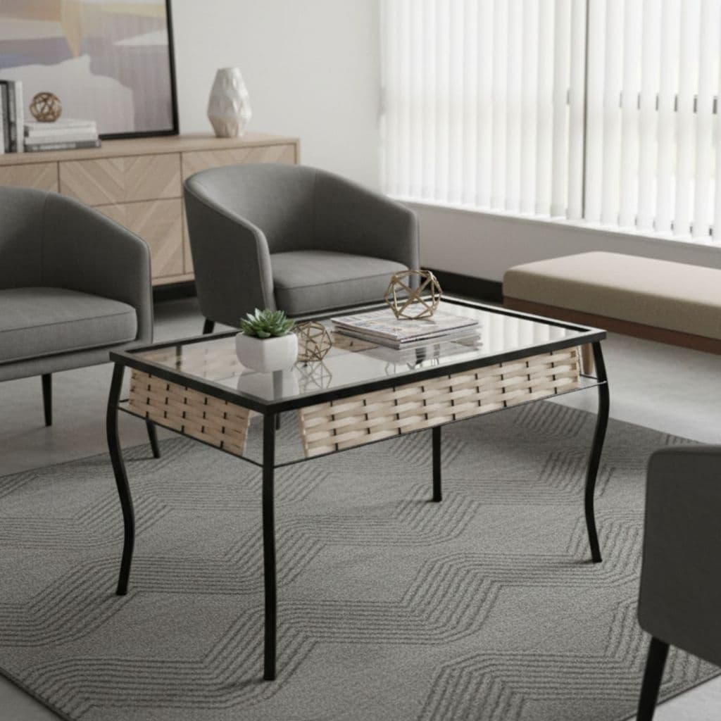 Estrutura de Mesa Vip Designer Junco Sintético Aço 42x40x60cm Multiuso Premium