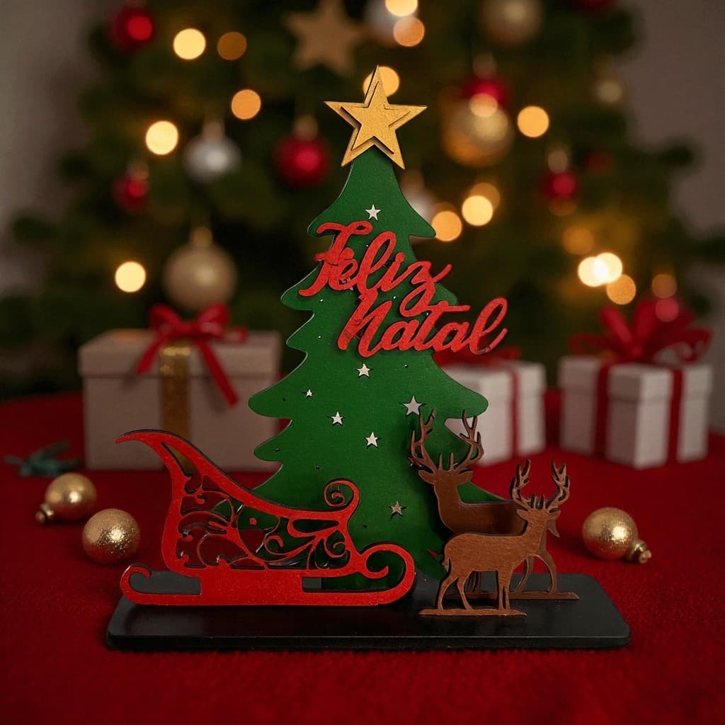 Arvore Natal Enfeite Toten Feliz Natal Decorativo MDF