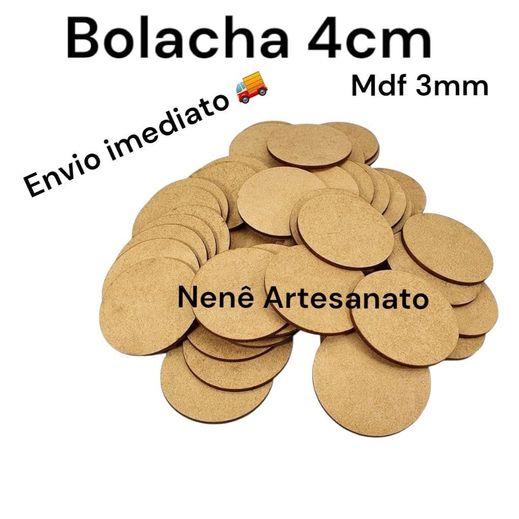 kit 300 Mini Apliques mdf cru Bolachinhas redondos artesanato 4cm