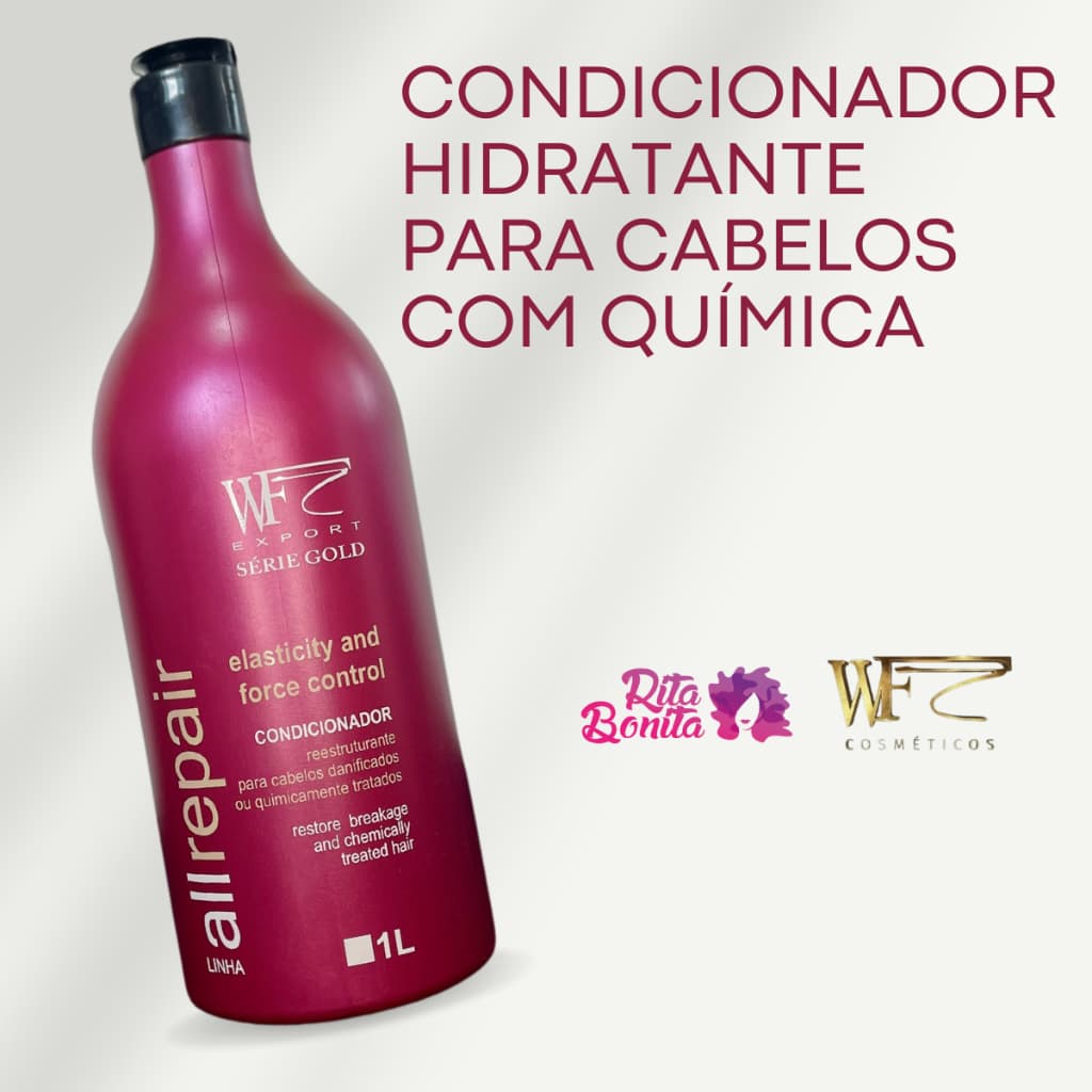 Condicionador Hidratação Cabelos Com Química e Progressiva Alisamento Relaxamento All Repair WF 1L