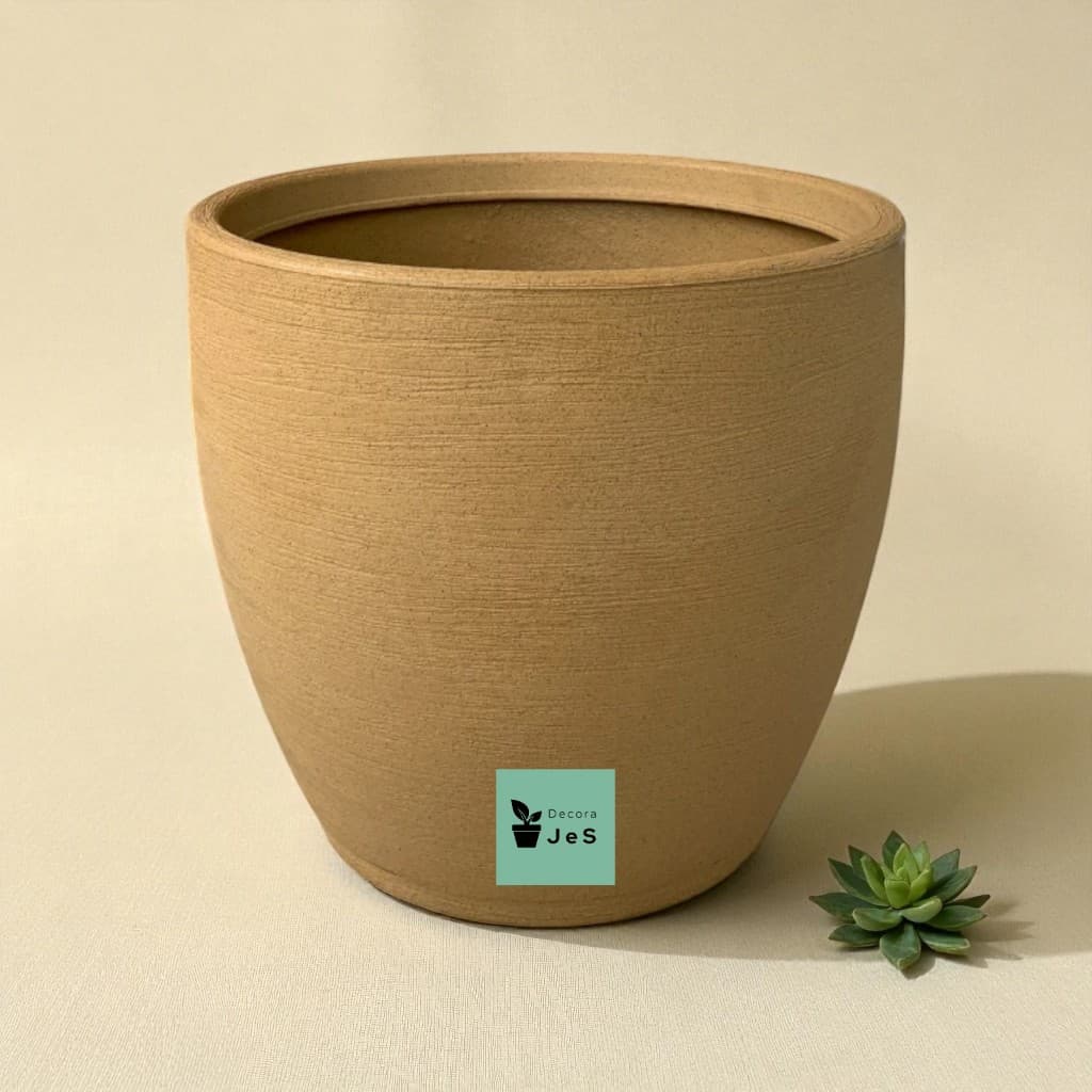 Vaso de Planta Grande Redondo Bojo Grafiato 46 cm de altura e 52 cm de Diâmetro Perfeito para Árvores Frutíferas