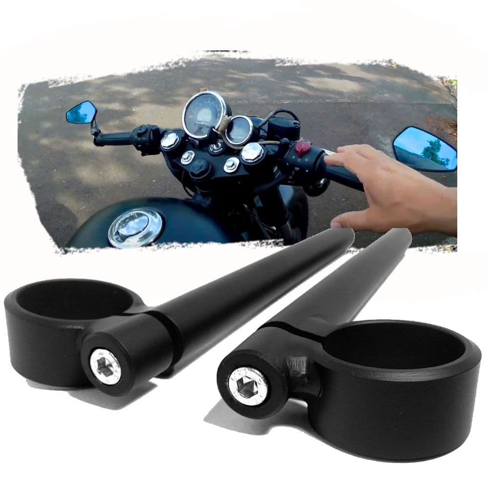 Semi-guidão moto aço preto fosco estilo café racer esportivo – Royal Enfield Meteor 350