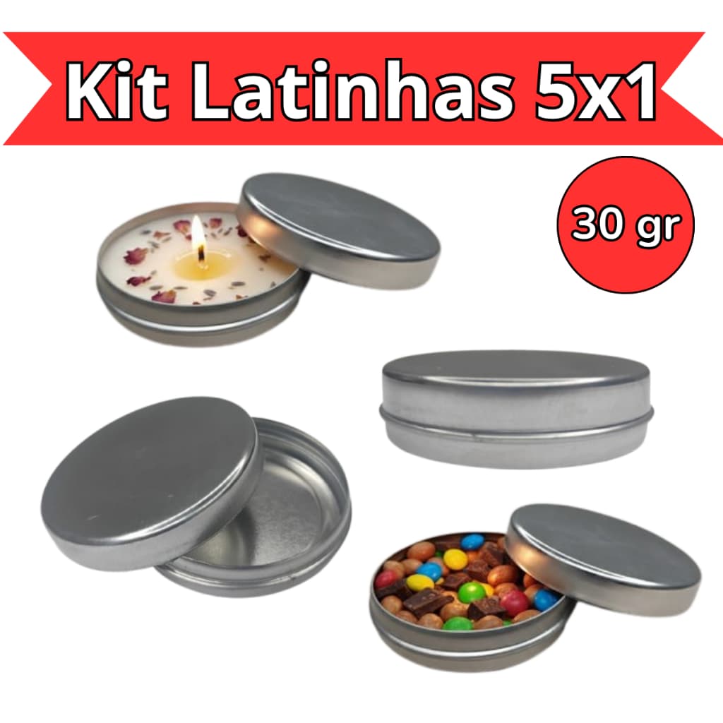 Latinhas 5x1 para Lembrancinha Kit lata metálica aço para festa, evento e personalizar lembrancinha