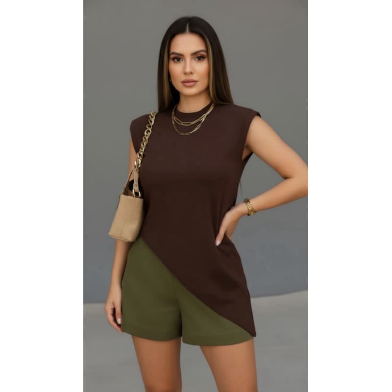 BLUSA MALHA ASSIMÉTRICA