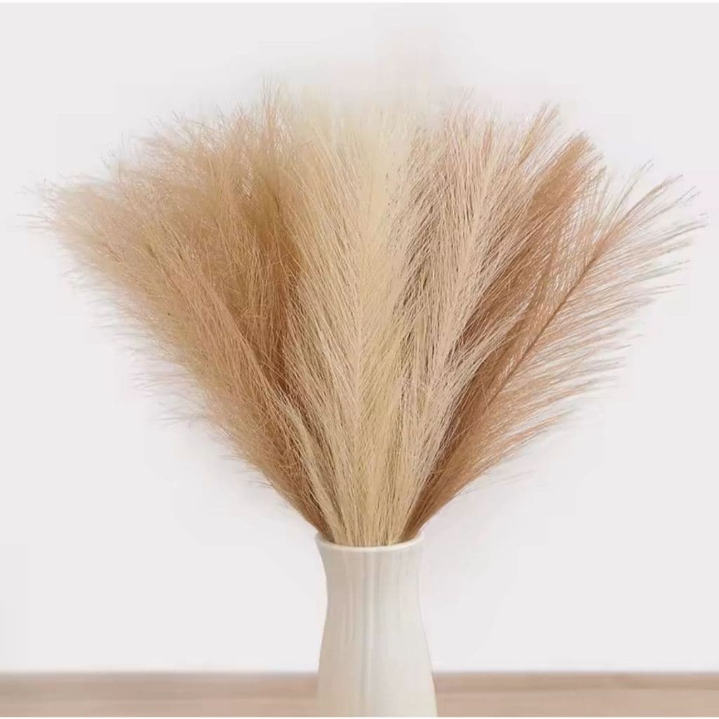 Kit Hastes Capim Do Pampas 55cm Plumas Artificial Galhos