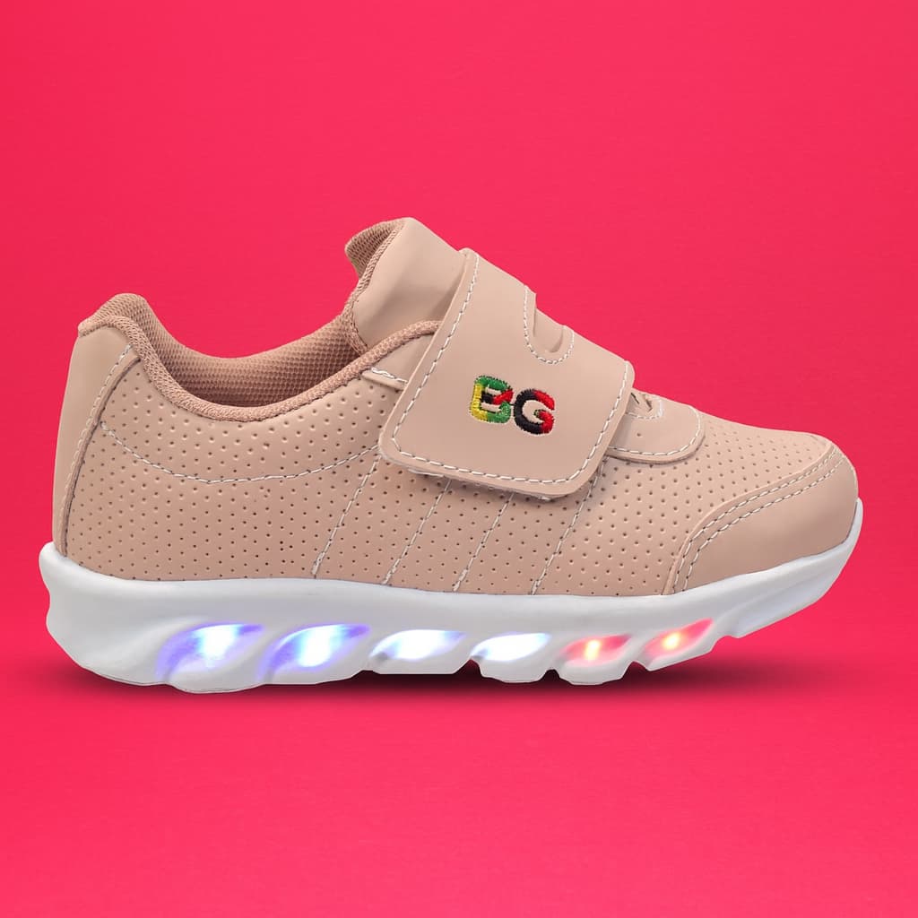 Tenis LED Menina Menino com Velcro Luz Luzinha Brilho Intenso