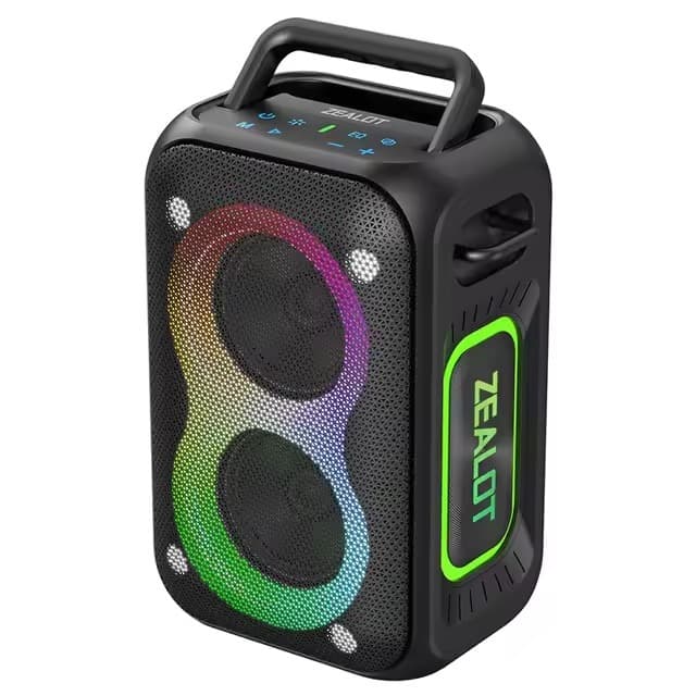 ZEALOT PT02 Caixa De Som Bluetooth 5.4 Portátil À Prova D'agua IPX6 60w Cor Preto