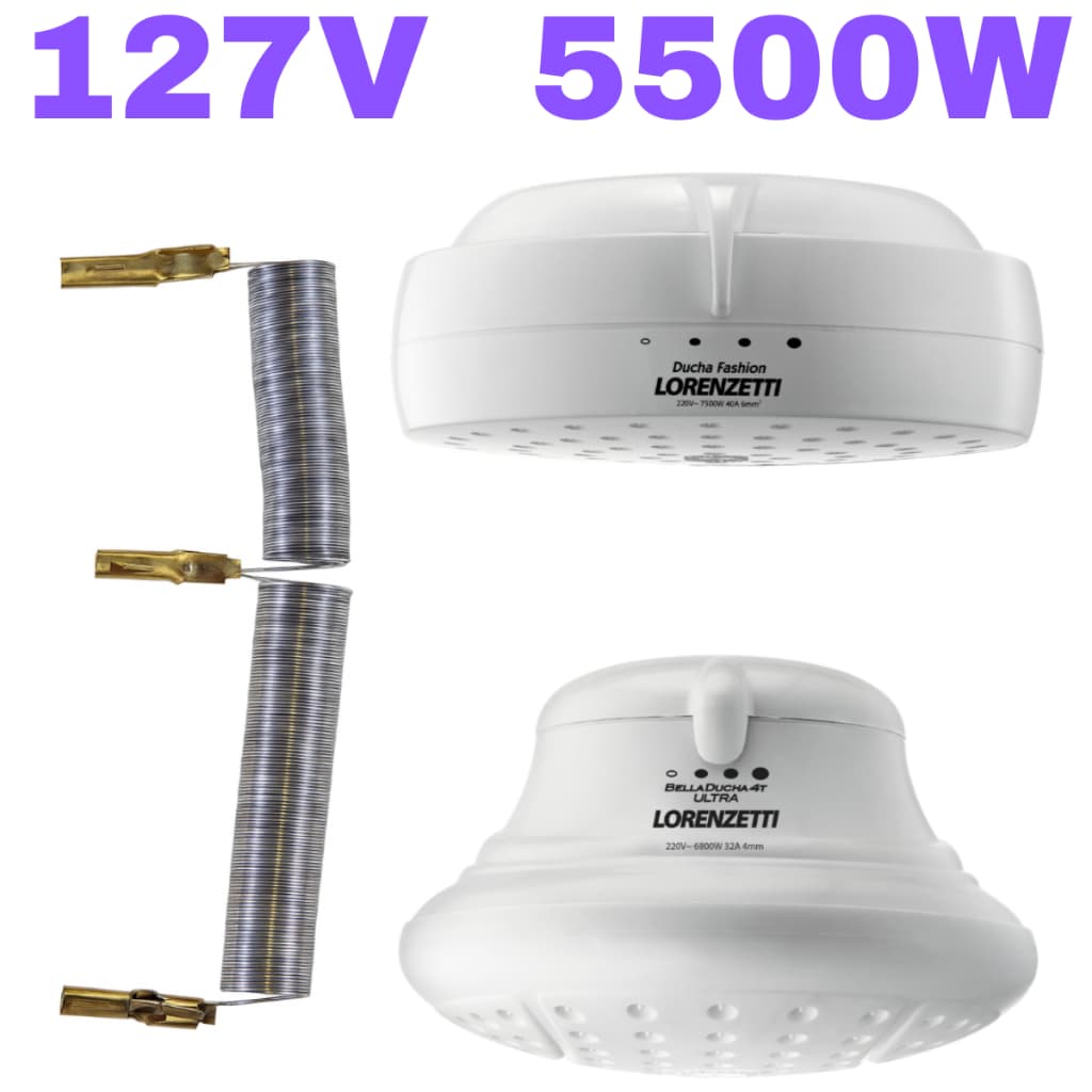 Resistência Bella Ducha 4T Ultra Fashion Lorenzetti 5500w 127v