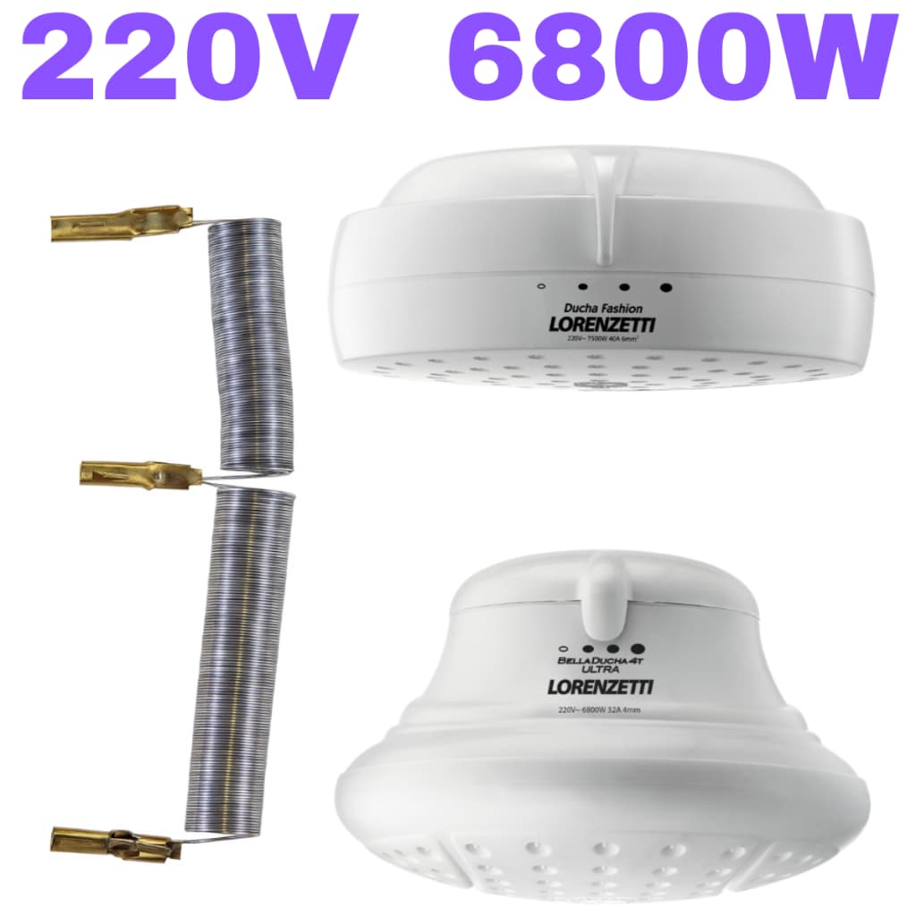 Resistência Bella Ducha 4T Ultra Fashion Lorenzetti 6800w 220v