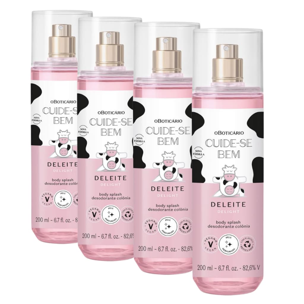 Kit 4 Body Splash Cuide-se Bem Deleite Feminino - 200ml