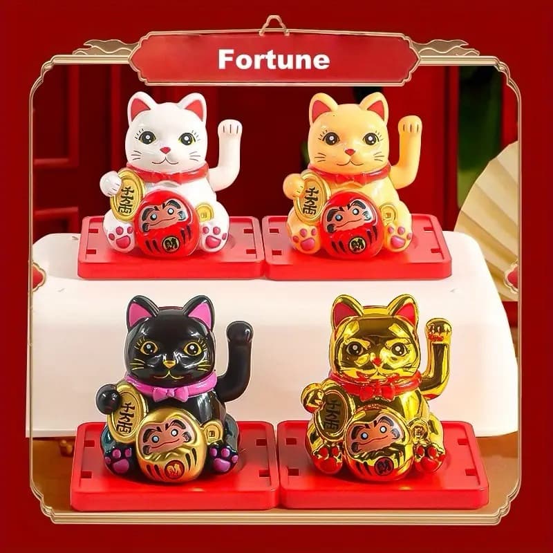 Gato Da Sorte E Fortuna Maneki Neko Decorativo Energia Solar