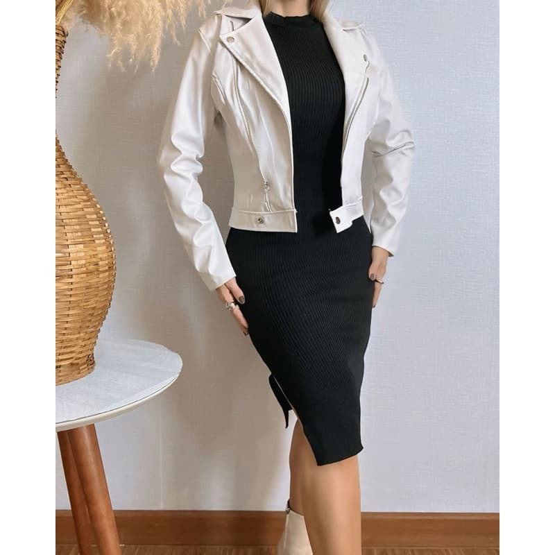 🔥 Jaqueta Feminina Cropped de Couro | Moderna, Estilosa e Atemporal