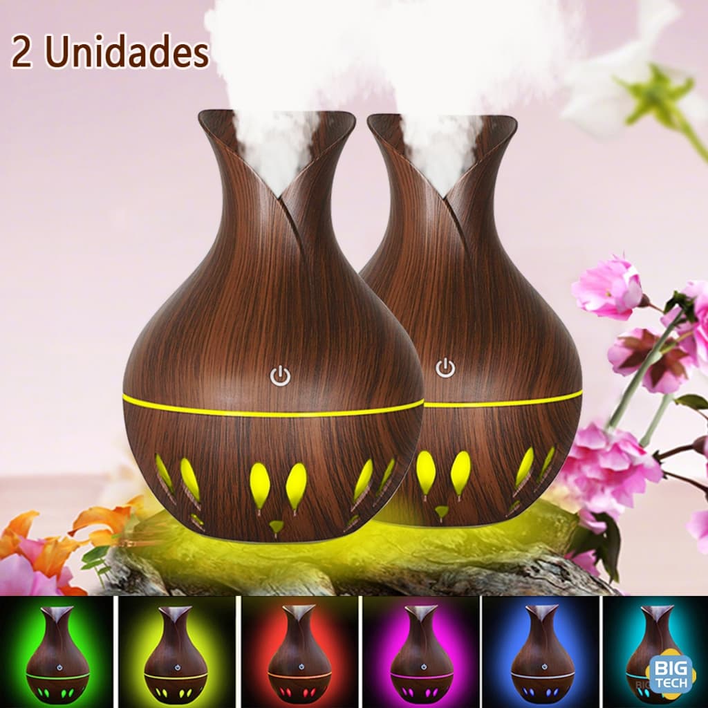Umidificador De Ar  7 Cores Led Capacidade Atomizador De Ar Ultrassônico Difusor De Ambiente Purificador