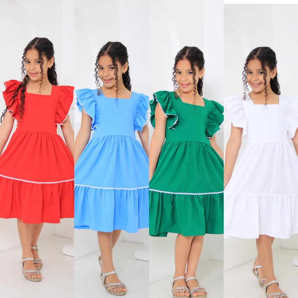 Vestido com zíper infantil e juvenil menina luxo