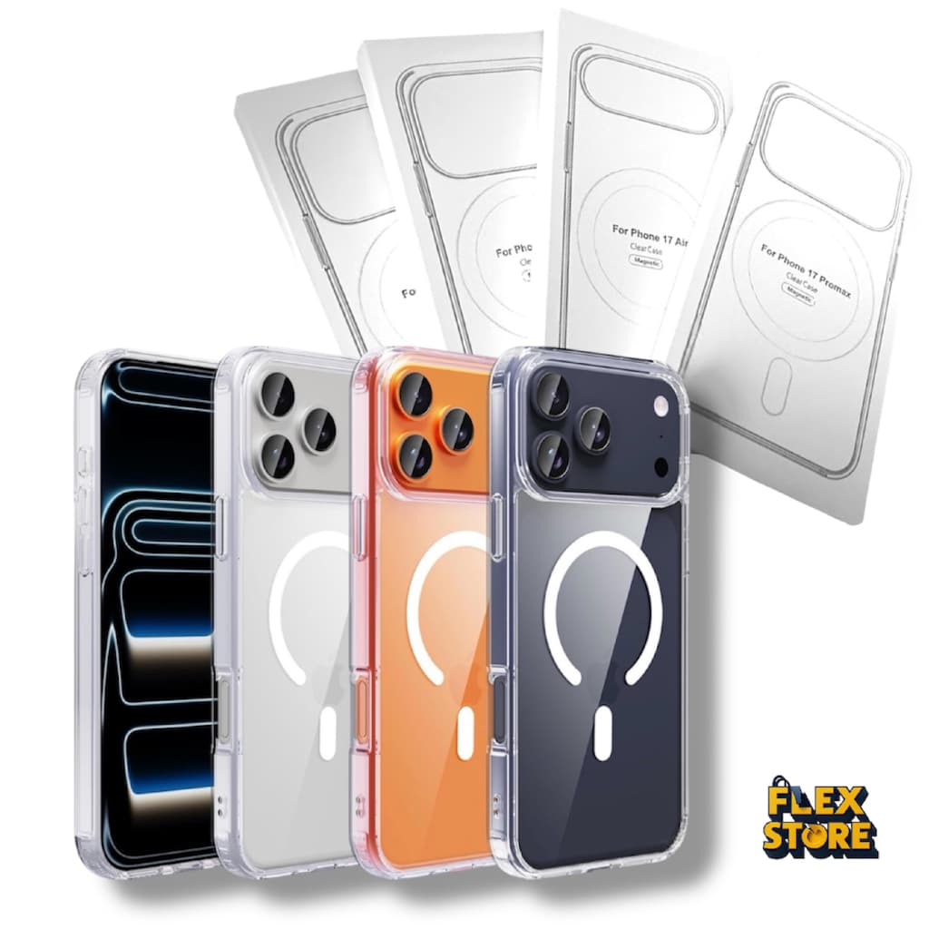 Capa Transparente Magnética MagSafe Para iPhone 17 / 17 Air / 17 Pro / 17 Pro Max - Anti Impacto Proteção Reforçada