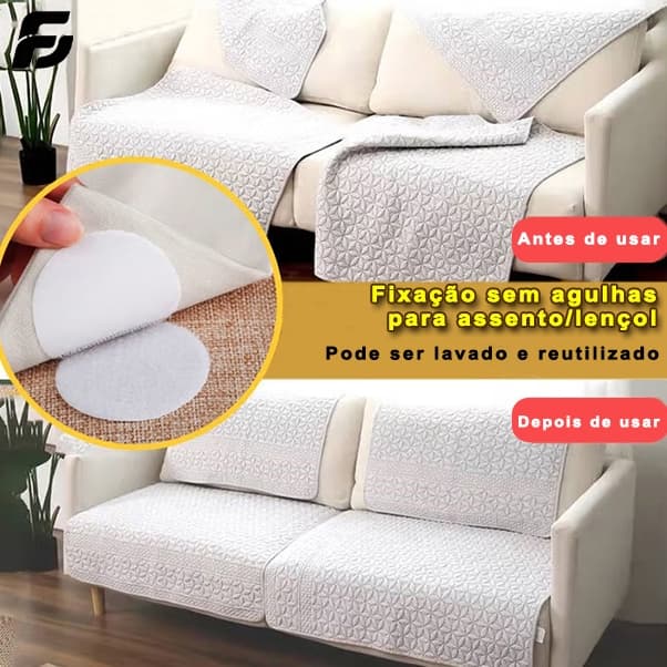 Futuro fit Fixador Velcro Adesivo Sofá Tapete Lençol, Antiderrapante, Lavável e Reutilizável