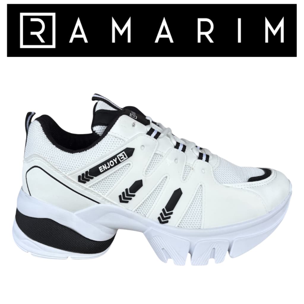Tênis Feminino Ramarim Chunky Plataforma Flatform Branco Estilo Blogueira Moda Conforto e Atitude