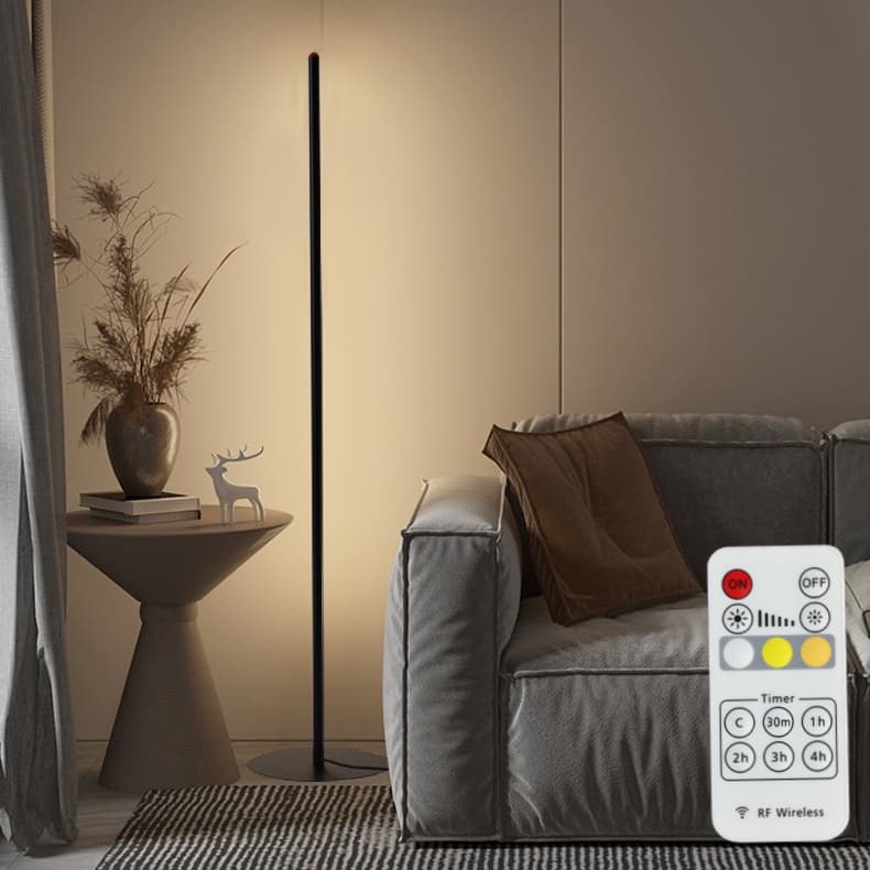Luminária de assoalho LED simples estilo europeu de 100 cm com tempo de ajuste de controle remoto-G5