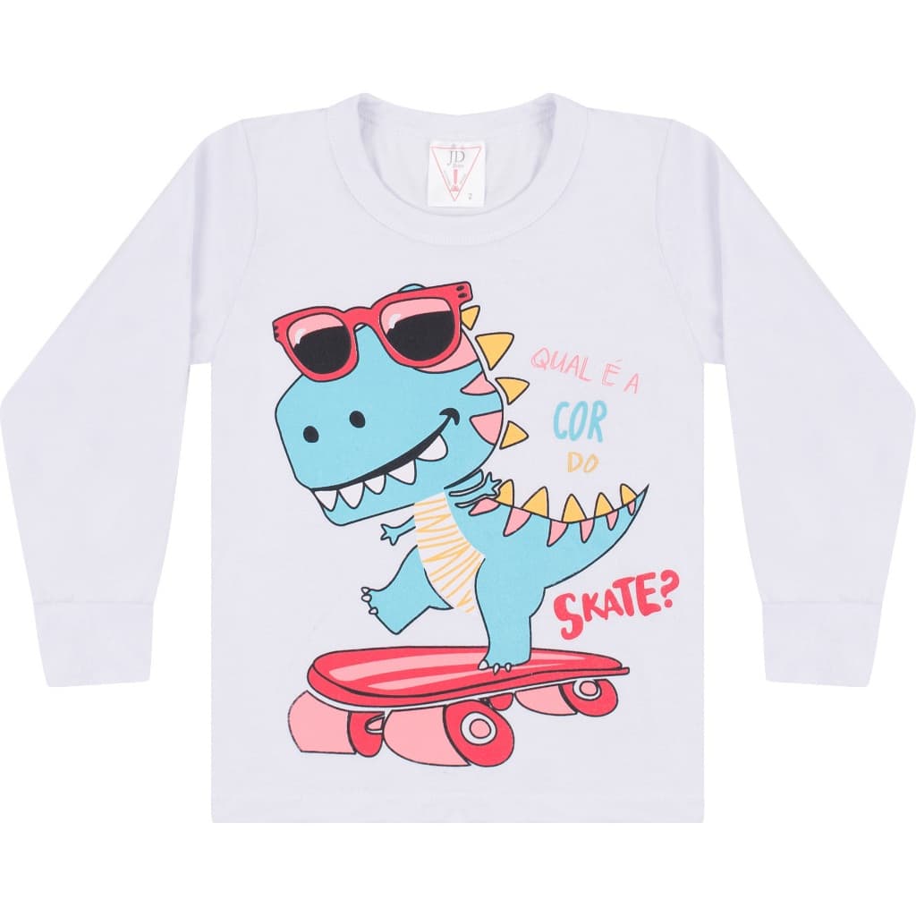 Camiseta Manga Longa Dinossauro - JD Kids - 3783