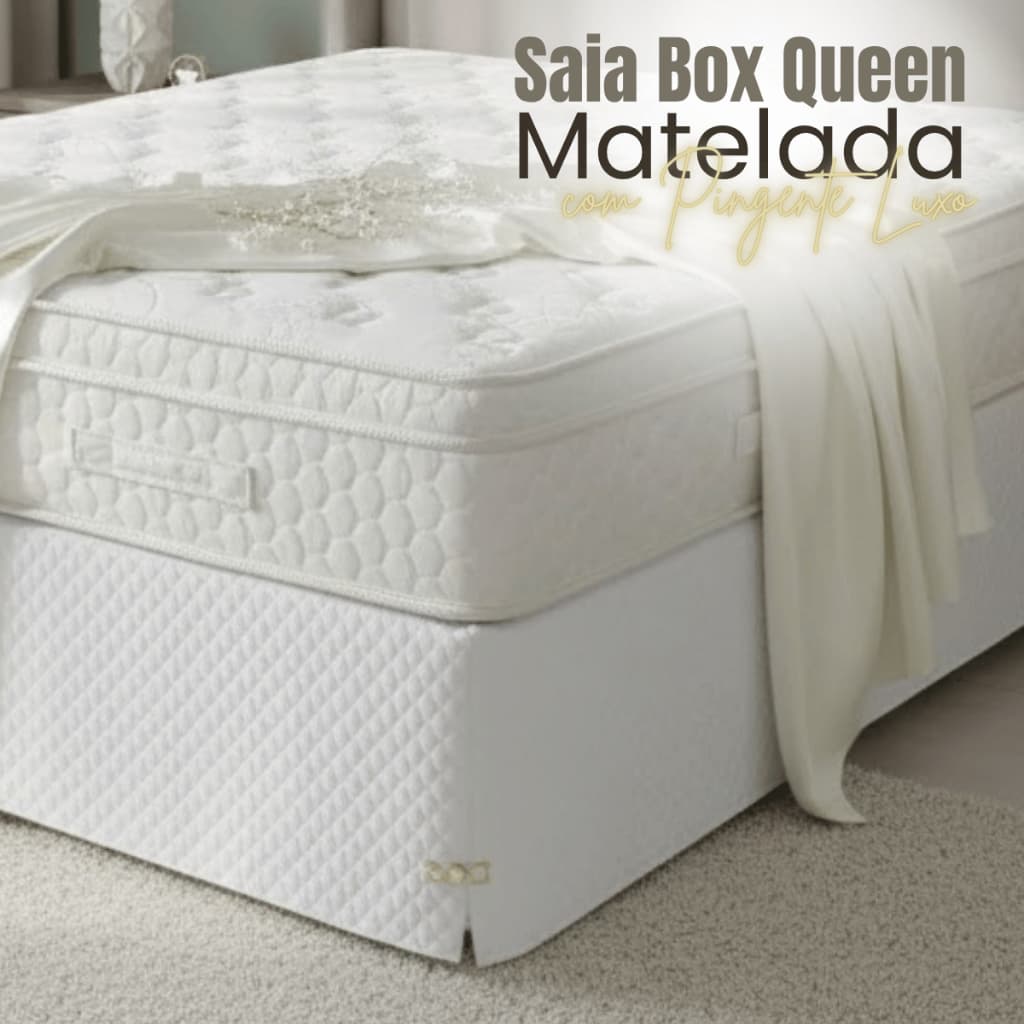 Saia Box Quen Padrão Matelada Box Bau Com Pingente Luxo Moderno cama