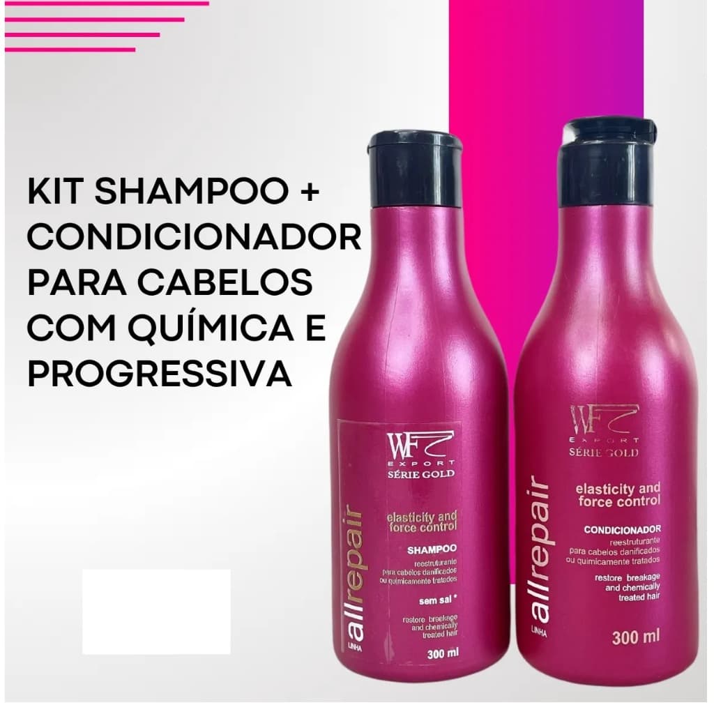 Shampoo E Cond Pra Cabelo Com Química E Progressiva 600ml