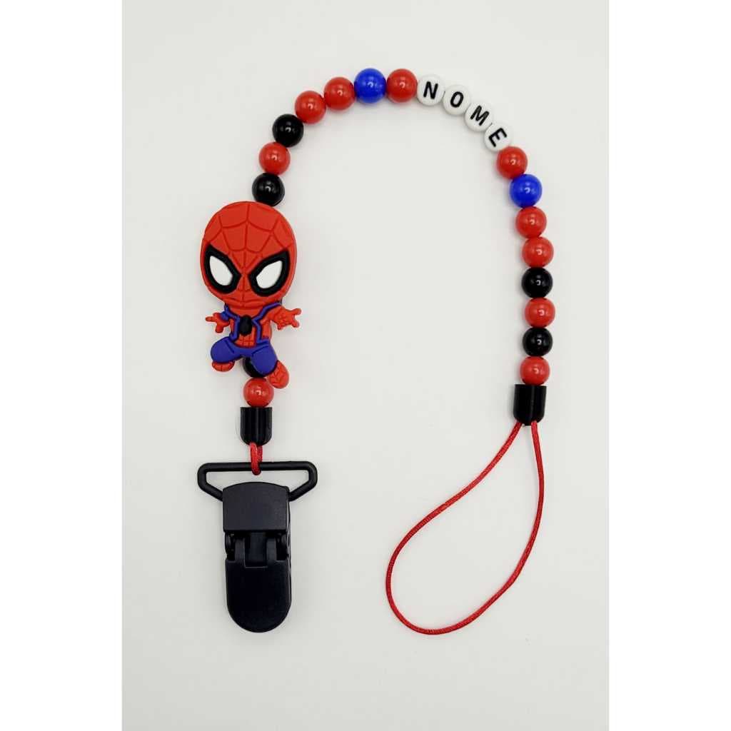 Prendedor de chupeta Super Heróis Personalizado com o nome do Bebê
