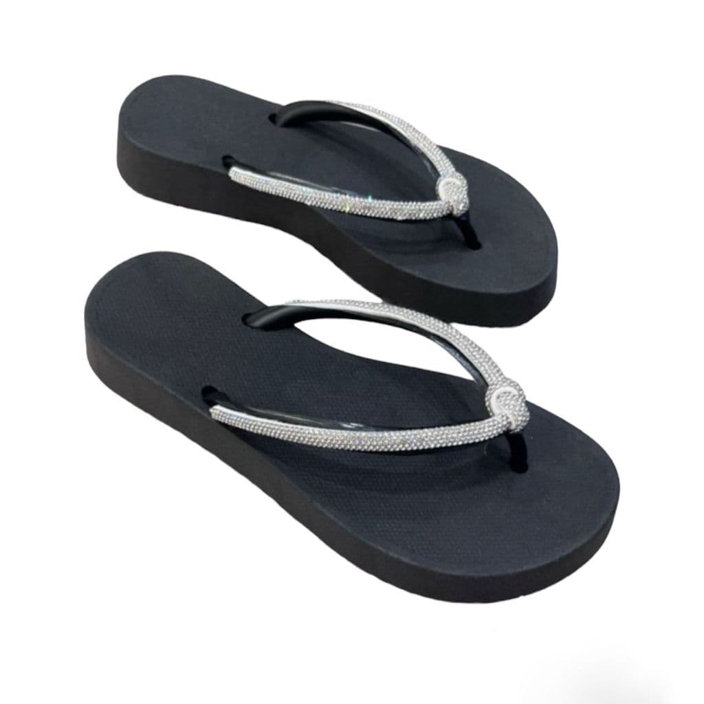 CHINELO FLAT PLATAFORMA FEMININO BRILHO STRAS VERAO PROMOÇAO
