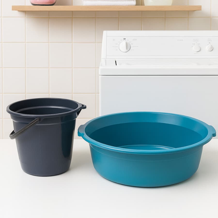 Kit Balde de Limpeza + Bacia Lavanderia Casa Plástico Resistente