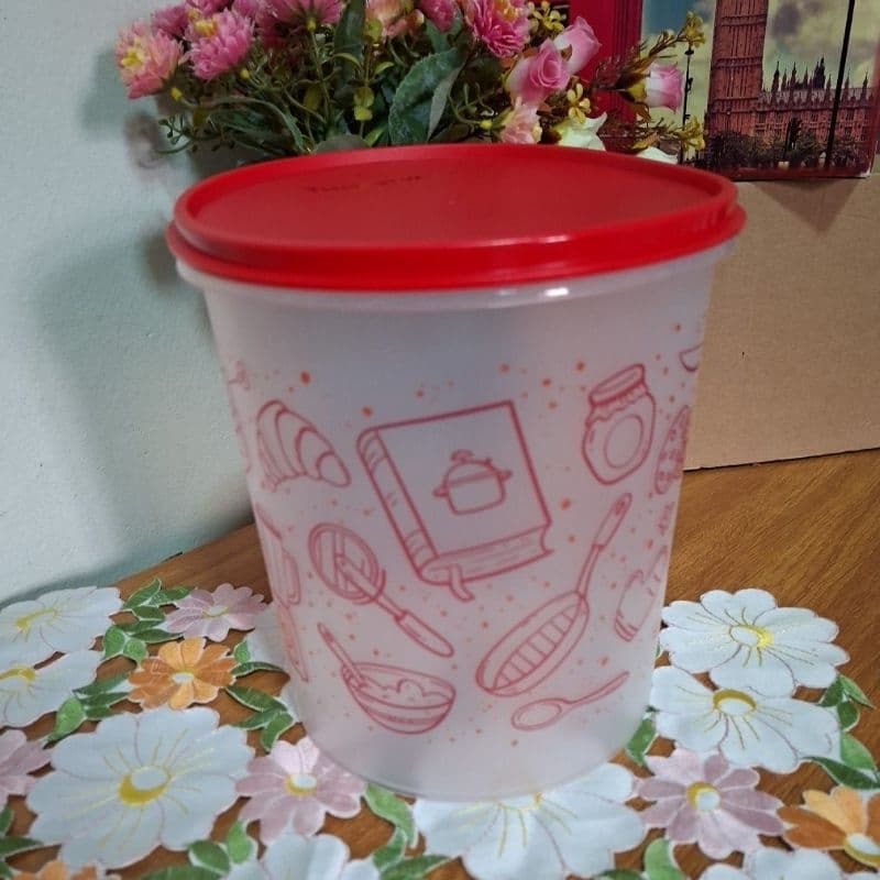 Tupperware caixa mantimentos receitas 3,7 litros tampa hermética, Original Base translúcida,organização