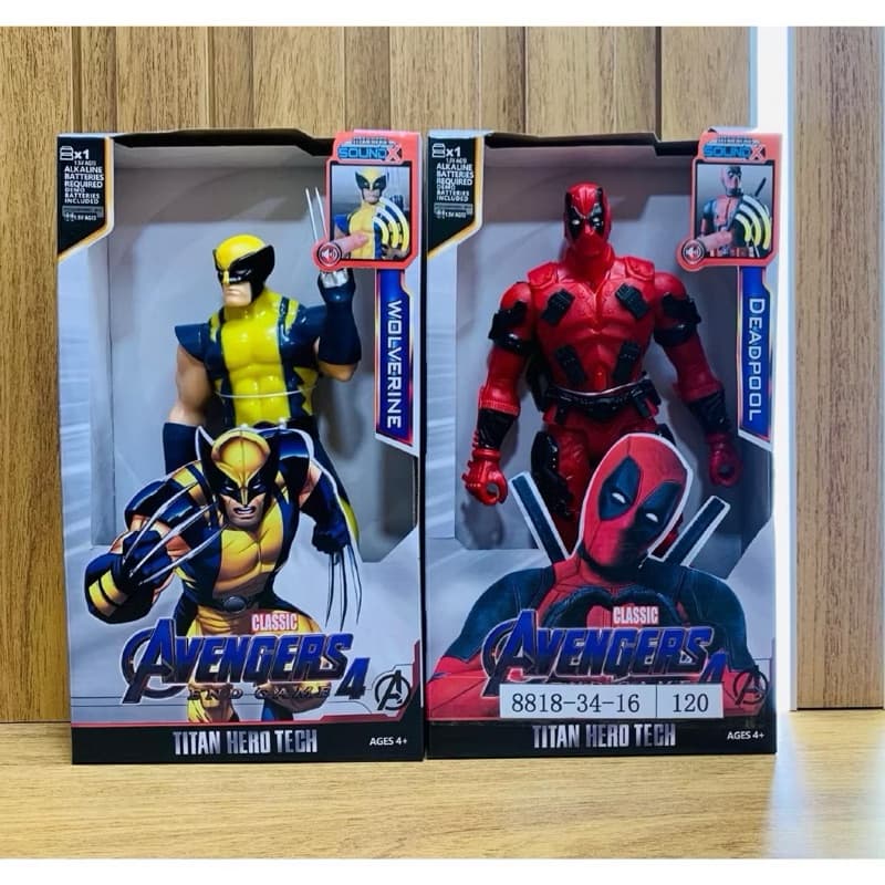 Bonecos Deadpool & Wolverine 30cm Articulados C/ Som Acende Luz Filme Novo Envio Imediato