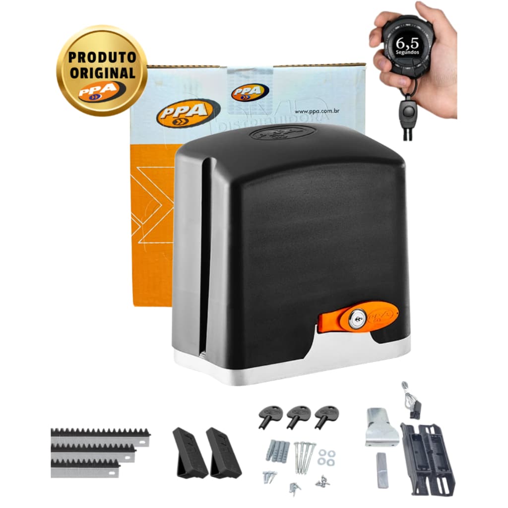 Kit Motor de Portão Eletrônico Dz Rio Legero 450kg  6,5s PPA