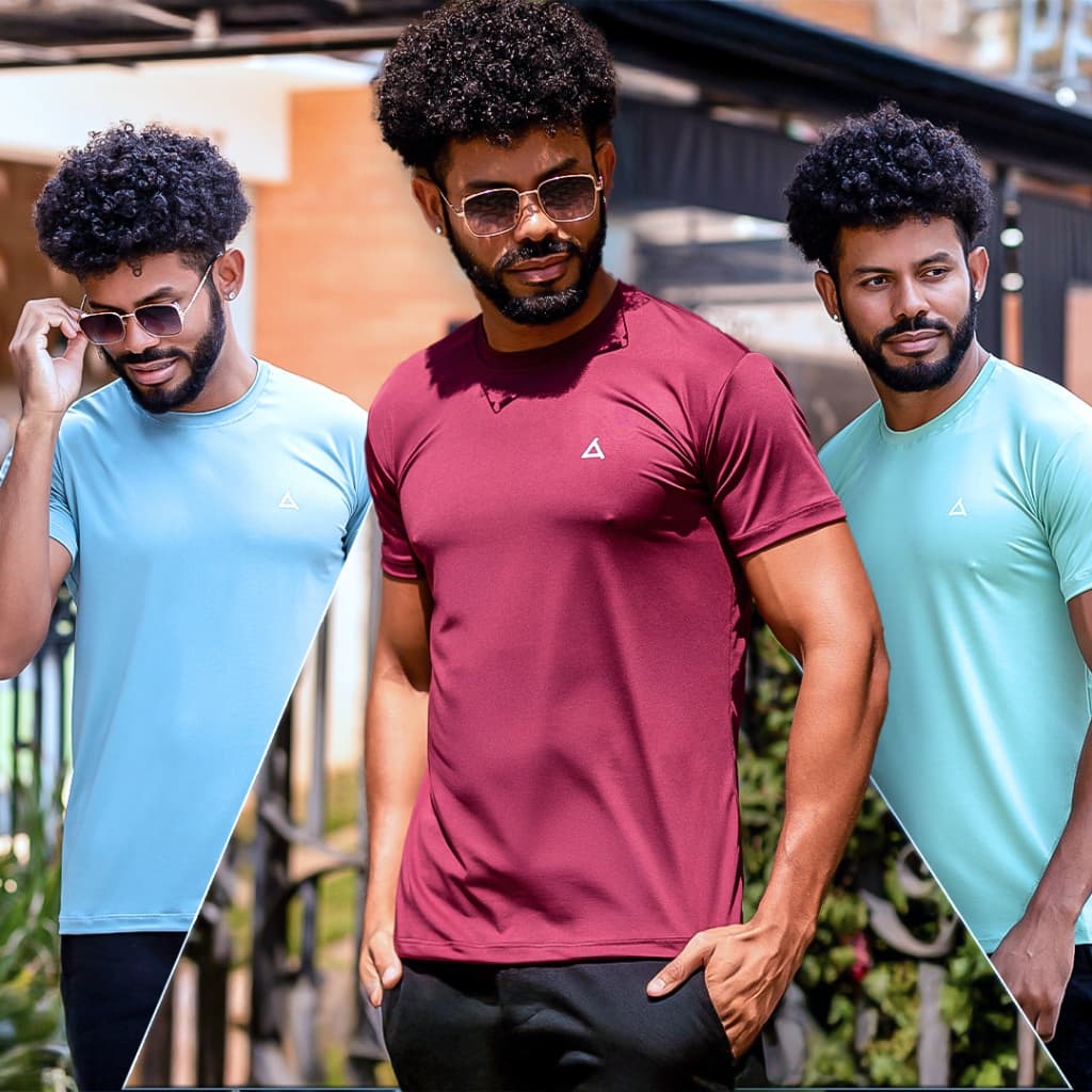 Kit 3 Camisetas Térmica Dry Fit Proteção UV 50% Masculina Para Academia Treino e Corrida