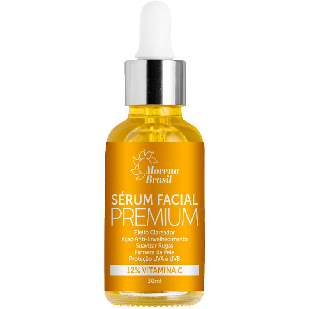 Sérum Facial Vitamina C Morena Brasil 🔅 Hidratação Profunda & Reduz Linhas Finas & Rugas 💛