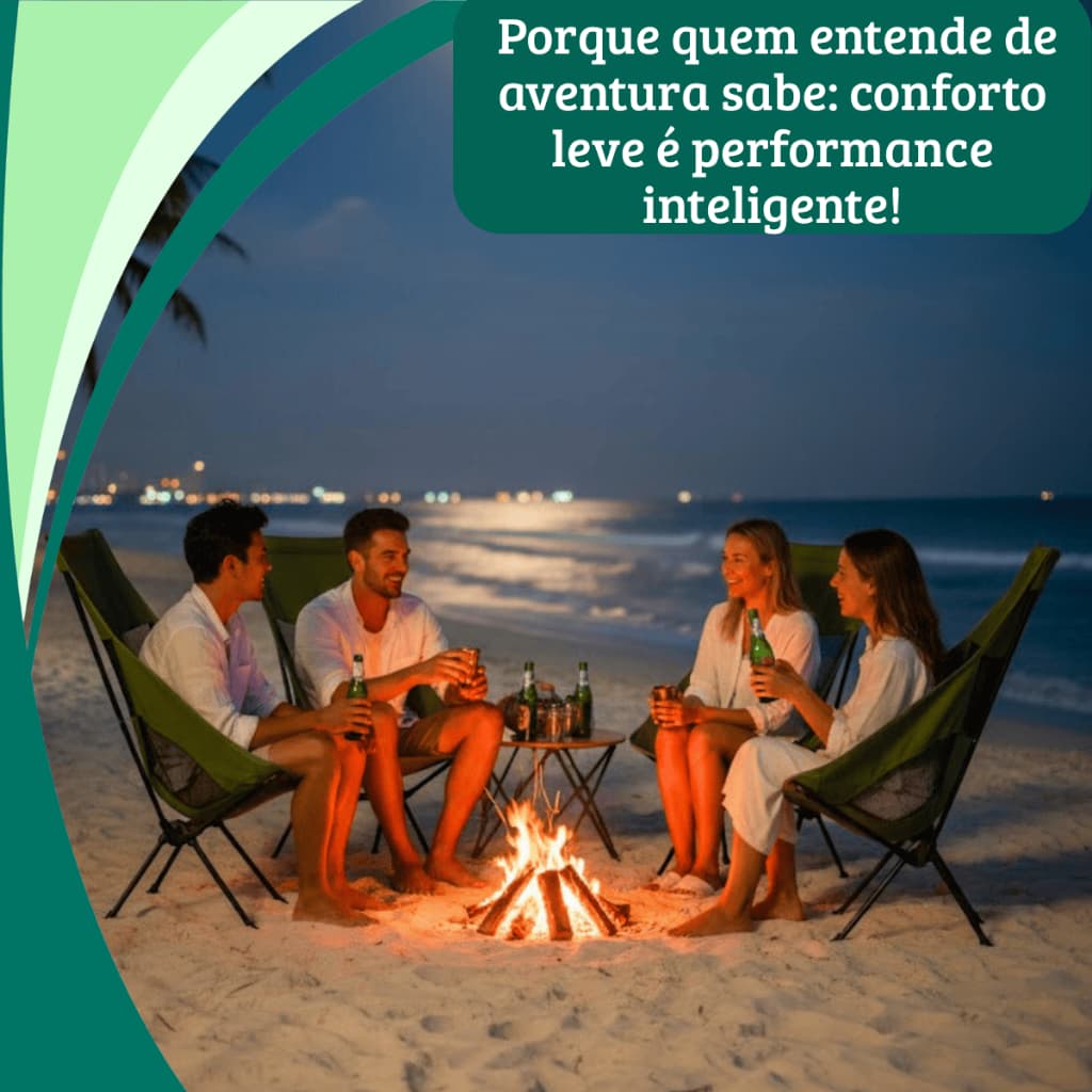 🪑 Cadeira Portátil para Camping SORTIDA camping, praia, pescaria, trilhas varandas