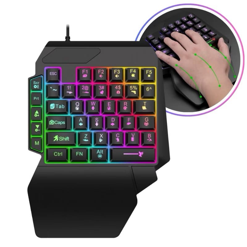 Teclado Mecanico Gamer Teclado Uma Mão Teclado Pc Rgb LEY2083