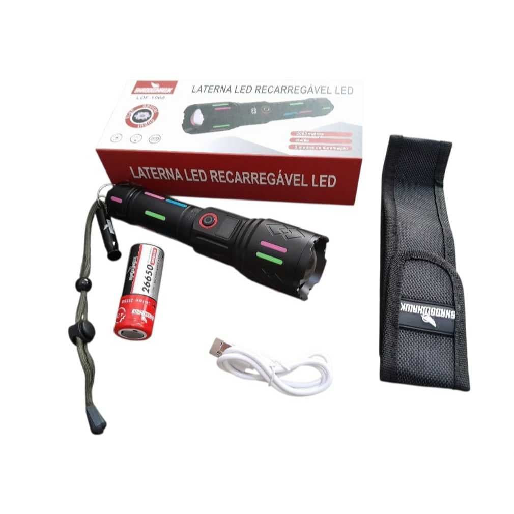 LANTERNA LED RECARREGÁVEL LANTERNA 200METROS LANTERNA LOF-1060