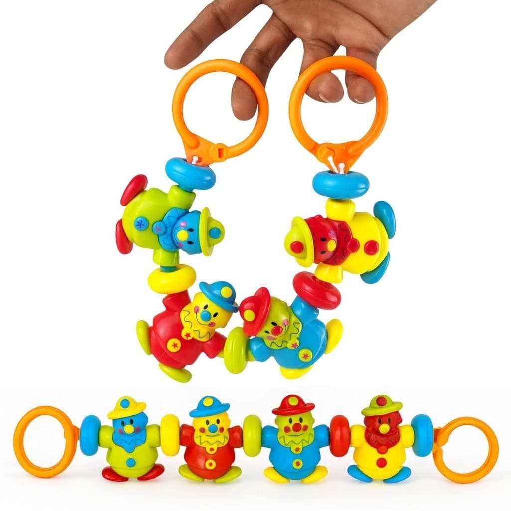 Chocalho Educativo de Palhacinhos Ursinhos Coloridos Brinquedo Sensorial para Bebê | Presente Infantil Montessori