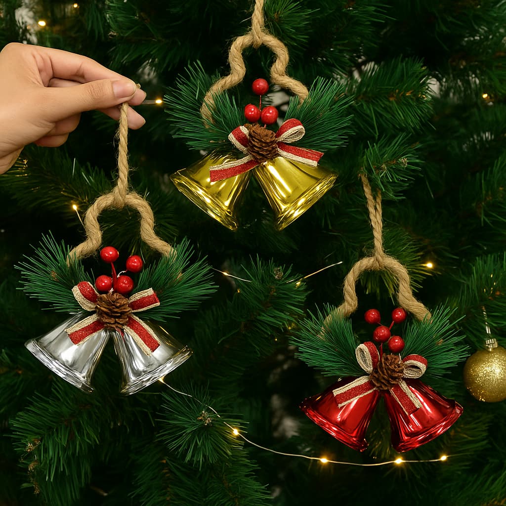 Enfeite de Natal Sino Natalino Para Arvore De Natal Decoração Porta