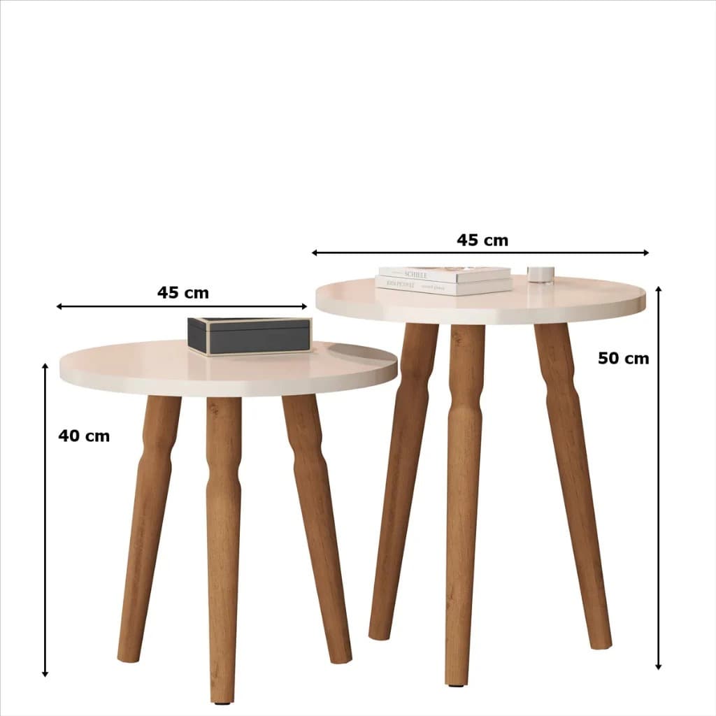 Conjunto de Mesa Atalanta Off White/ Nature Sal