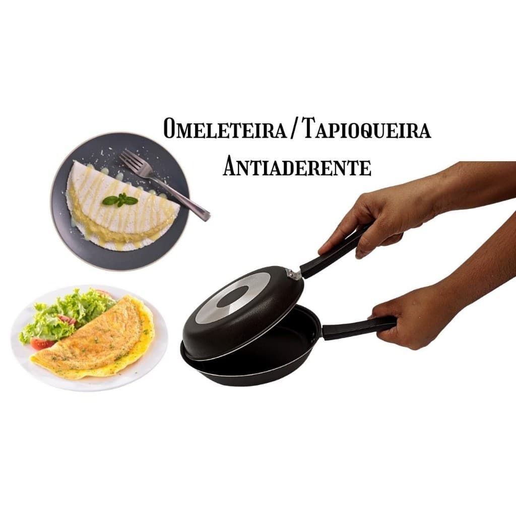Panela Frigideira Antiaderente Premium Dupla Hamburgueira Omeleteira Grelhar Não Usa Oleo Não Gruda