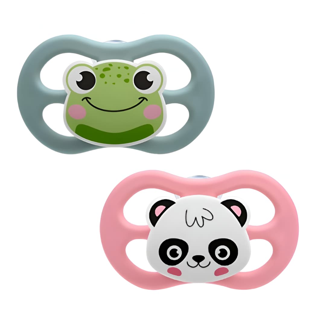 Chupeta Little Friends Simétrica Lillo +6m Bico de Silicone Tam 2 Estojo Reutilizável Sapinho Panda