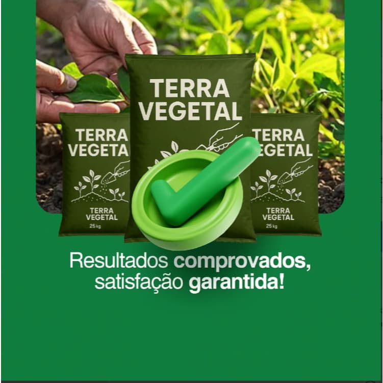 TERRA VEGETAL ADUBADA RICA EM NUTRIENTES 25KG PARA JARDINS HORTAS GRAMADOS VASOS PLANTAS
