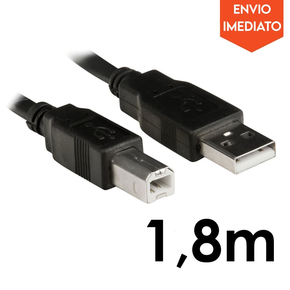 Cabo para Impressora USB 2.0 AM x BM 1,8m - PlusCable PC-USB1801
