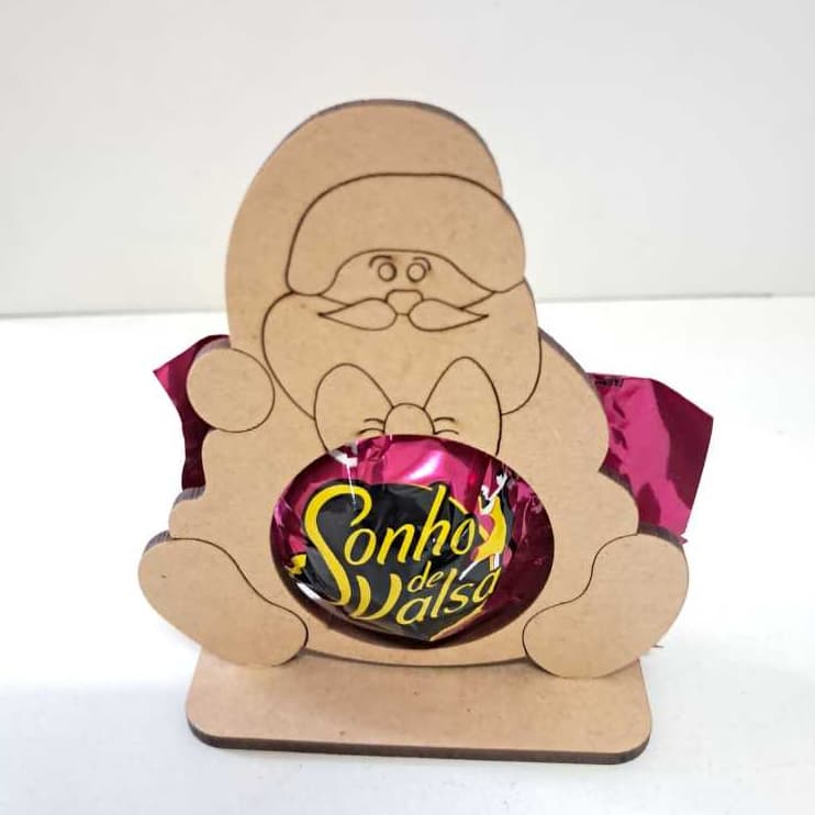 Kit porta bombom Papai Noel em mdf cru - Lembrancinha de Natal - Lembrança para eventos de Final de Ano