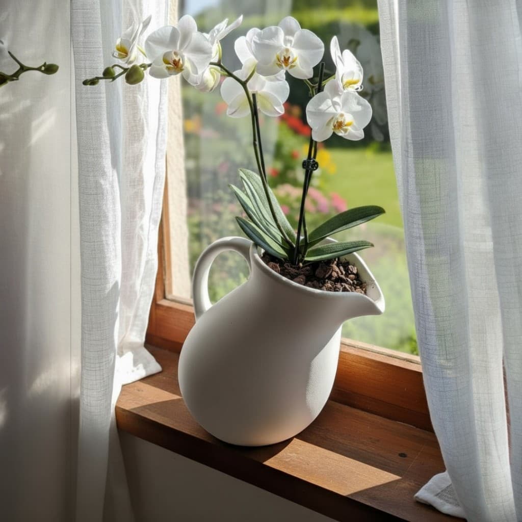 Vaso Floreira JARRA de Lado Floreira Orgânico em cerâmica branco fosco decorativo decoração Suculentas de interiores